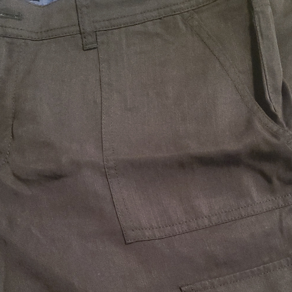 Olive Utility Pants with Front Patch Pocket